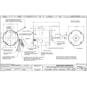 US Motors Mojave 1/3 hp 1075 rpm, 6 poles, 1 shaft, TEAO Enclosure, 1 speed, CCW, Lead End, Reversible, 208-230 V, 60hz, 1ph, 7.5 mfd/370 VAC Run Capacitor Not Included ,1861H K055WEH0625012B S81-129