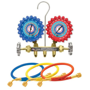 Uniweld A2LM5H Manifold Set R-32/R-454B/R-448A/R-410A Fahrenheit psi, 5 ft Hoses