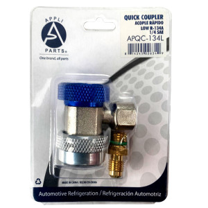 Appli Parts APQC-13LH Quick Coupler R-134a Low for Automotive Air Conditioning Charging and Service Blue 1/4 in Bronze Adapter