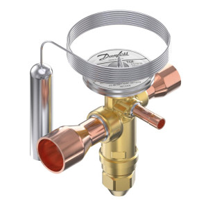 Danfoss 067N5260 5.5TR Valvula de Expansion Termostatica, TGE, R134a,R513A, 5/8 x 7/8 pulg Soldable, ODF, 1/4 pulg Ecualizacion Externa, Bi-flow, -40 a 10 C