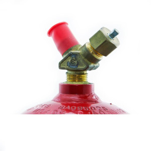 Uniweld MC-10 Tanque para Acetileno Rojo 10 Pie Cub. Dimension Ext. 4pulg Alt. Con Valvula 15pulg Peso 8lbs Conexion CGA 200 Especificaiones DOT