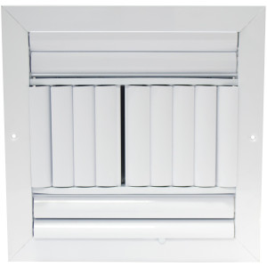 Laminaire L-CL4M1010 10x10 4-Way, White, Curved Blade, Ceiling Diffuser with ML Damper