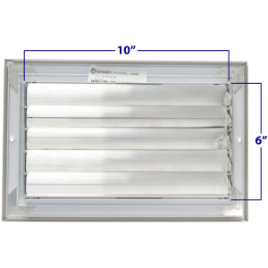 Laminaire L-CL1M1006 10x6 1-Via, Blanco, Hoja Curva, Difusor de Cielo con Damper ML