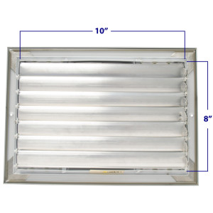Laminaire CL1M1008 10x8 1-Via, Blanco, Hoja Curva, Difusor de Cielo con Damper ML