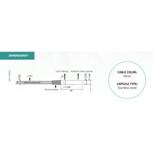 Full Gauge SB-59 NTC Temperature Sensor 8.2 ft (2.5 m), NTC Sensor with silicone cable and covered with stainless steel shell. Operating Temp -58 to 392 F (-50 to 200 C)