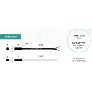 Full Gauge SB-41 Temperature Sensor 8.2 ft (2.5 m), Black, NTC Sensor with thermoplastic polyester cable and individual isolation. Operating Temp -58 to 221 F (-50 to 105 C) Full Gauge SB-41 Temperature Sensor 8.2 ft (2.5 m), Black, NTC Sensor with thermoplastic polyester cable and individual isolation. Operating Temp -58 to 221 F (-50 to 105 C)