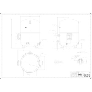 Danfoss MTZ144HV3VE 12HP R404,R407,R134,R448, MBP Compresor Reciprocante para Refrigeracion 200-230/3/60 (V/Ph/Hz),Descarga 1-1/4 in V04, Succion 1-3/4 in V02, Rotolock,Aceite POE,MTZ144-3V