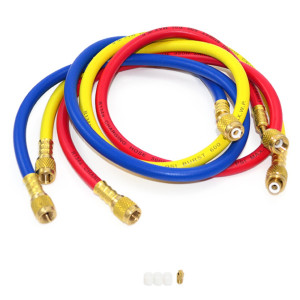 Appli Parts APMG-H60630 60 in Long 1/4 in SAE Refrigerant Hoses for use with HVAC Manifold gauges, Multiple Refrigerant, rated 600-3000psi for Charging and Servicing Refrigeration systems