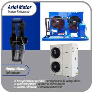 Appli Parts AXF-450-4 17-3/4 in Axial Fan Motor Guard Mounted Fan Blade 220-440 V, 3 Ph, 50-60 Hz, 300 W, 1600 rpm, Universal replacement for Cold Room Evaporators and Condensing Units, Work Temp -22 F to 140 F