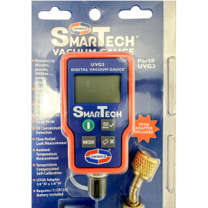 Uniweld UVG3 Smartech Digital Vacuum Gauge, Backlit Display. 0-15000 Micron Range
Max Over pressure 500psi, UVGA adapter Included
Requires 1 CR132AA Battery (included)