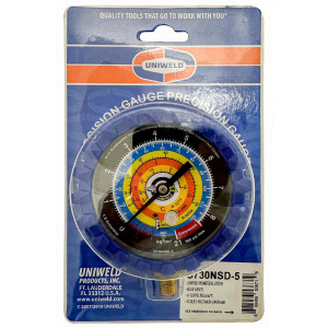 Uniweld G730NSD-5 Esfera de Manometro Azul, Baja, R-600a,R-290,R-1270, 3-1/8 in