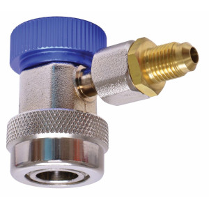 Uniweld 90479 Acople Rapido Manual R-134 Azul/Baja con Adaptador 1/4 pulg para Aire Acondicionado Automotriz