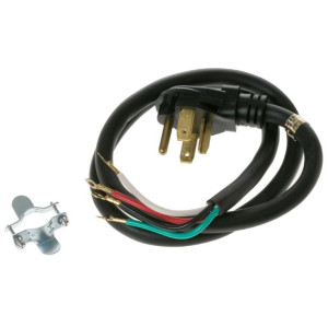 GE WX09X10018 Genuine OEM Dryer Power Cord 4 Feet 30 Amp 4 Wires 125v-250v 10/4 Srdt UL  Fits: WX9X18GDS 3034076 MAG3424 WX09X0017 WX09X0018 WX9X17 WX9X18 WX9X18DS