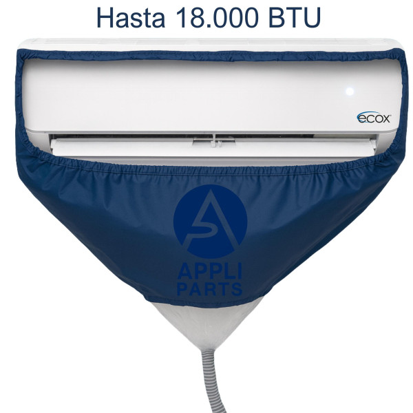 Appli Parts APCC-1218B Bolsa de Mantenimiento o Limpieza Mini Split de 1 - 1.5 Toneladas (18.000 Btu) para equipos de 0.7 a 1 m, Impermeable, manguera de 2.8 m para drenaje. Remplaza 532 533 562 572