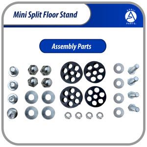 Appli Parts APAB-4440 Mini Split Floor Stand, Heavy Duty Outdoor Support Up to 440 lbs. Fit 9000 to 60000 BTU Units, Anti Vibration Pads and Full Installation Kit. Adjusted from 22 to 39.7 in