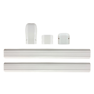 Appli Parts APLC-SET110 Cobertor para Lineas de Aire Acondicionado Juego de 100mm ancho, incluye 2 Rectas, 1 Acople,1 Tapa Pared, 1 Tapa  