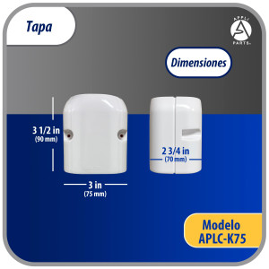 Appli Parts APLC-K75 Ducto Pared Lineas de Aire Acondicionado Tapa 75mm
