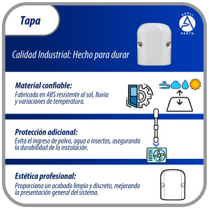 Appli Parts APLC-K75 Ducto Pared Lineas de Aire Acondicionado Tapa 75mm