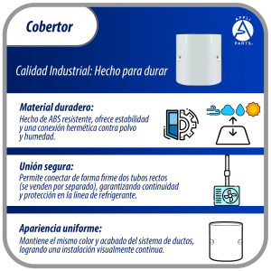Appli Parts APLC-C75 Cobertor para Lineas de Aire Acondicionado Acople 75mm