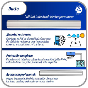 Appli Parts APLC-G110 Ducto Pared Lineas de Aire Acondicionado 100 x 975mm