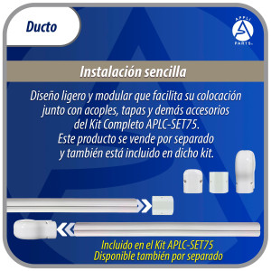 Appli Parts APLC-G75 Ducto Pared Lineas de Aire Acondicionado 75 x 975mm