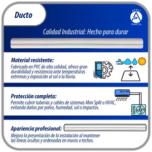 Appli Parts APLC-G75 Ducto Pared Lineas de Aire Acondicionado 75 x 975mm