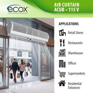 ecox ACUB12CA Air Curtain 48 in, 110 V, 60 Hz, 1 Ph, 130 W. For Residential or Commercial Use   