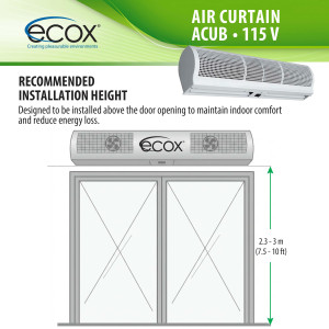 ecox ACUB09CA Air Curtain 36 in, 110 V, 60 Hz, 1 Ph, 100 W. For Residential or Commercial Use 