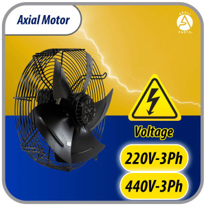 Appli Parts AXF-500-4 Extractor Axial 500 mm (19-3/4 pulg) 220-440 V, 3 ph, 60 Hz, 500 W, 1550 rpm, Rango Temperatura -30 C a 60 C, incluye aspa y base tipo jaula