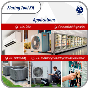 Appli Parts APT-FT278 Flaring and Swage Tool kit for copper, plastic, aluminum pipe and other soft metal tube with cutter and ratchet wrench for HVAC and other applications