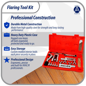 Appli Parts APT-FT278 Flaring and Swage Tool kit for copper, plastic, aluminum pipe and other soft metal tube with cutter and ratchet wrench for HVAC and other applications