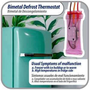 Appli Parts APBT-S2008FP Bimetal Thermostat Asian Type 3 Wire Open 54F Close 23F Fuse 162F Orange / Red / Brown, Model Reference BIM-2008 / Thermodisc