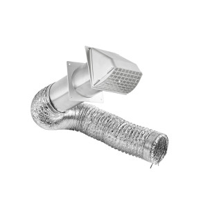 Lambro 1373W Transition Duct Preferred Hood Vent Kit White 