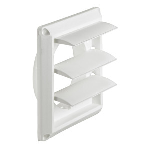 Lambro 1423W Plastic Louvered Vent, 4 inch, White 