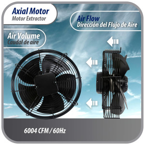 Appli Parts AXF-630-1 24-3/4 in Axial Fan Motor Guard Mounted Fan Blade 220V, 1 Ph, 50-60Hz, 1150W, 1500 rpm, Universal replacement for Cold Room Evaporators, Condensing Units, Work Temp -22F to 140F