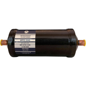 Appli Parts APFD-304S 1/2 in Liquid Line Refrigerant AC Filter Drier hvac Refrigeration 304S ODF Sweat Solder connection universal unidirectional 10-1/2 in long 3-1/4 in wide