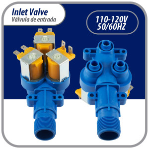 Appli Parts APIV-1311 Valvula para lavadora 1 Entrada 3/4 in NPT por 3 Salidas 5/16 in 110V-120 V, 50/60 Hz, remplazo para modelos Mabe, Olimpia, 189D3116P017, 189D3116P016, 189D3116P005, WW01F00794
