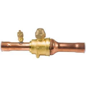 Appli Parts APBV-078 7/8 in Shut Off Ball Valve ODF Universal Replacement 610 psi (4.2 Mpa) max pressure -22 F to 248 F work temperature with 1/4 in SAE service port, with 7-7/8 in overall length