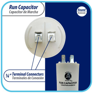 Appli Parts Condensador Capacitor de Marcha 60 Mfd uF (microfaradios) 250VAC CBB60 Cuerpo plastico para bombas de agua y otras aplicaciones Redondo UL E476928 10.8 cm Alto 5 cm Ancho CON-60-250-P
