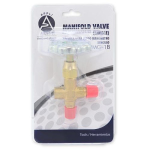 Appli Parts APMG-1B Single Manifold Valve for Refrigeration and Air Conditioning 1/4 in SAE connections Hi or Low pressure Gauge and hose purchase separately