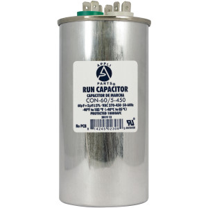 Appli Parts Condensador Capacitor de Marcha 60+5 Mfd uF (microfaradios) 370VAC o 450VAC CBB65 Universal Aire acondicionado y aplicaciones Redondo UL E476928 13cm Alto 5.7cm Ancho CON-60/5-450