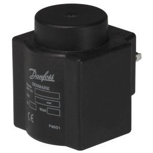 Danfoss 018F4517 Solenoid Coil 24 V,60 Hz, 9 W, 50 Hz, 10 W, IP65, BQ024CS, DIN Spades