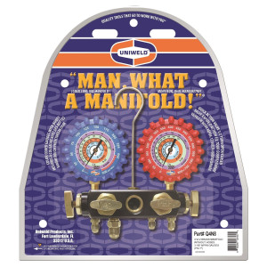 Manifold Aluminum 4 Valves R410a / R134a / R22 / R410 Uniweld Q4n8, (No Hoses)