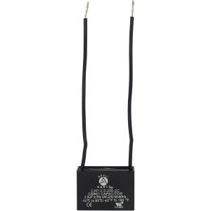 Appli Parts Fan Capacitor 2 mfd (microfarads) uf 250 VAC with 2 Wire Terminal Connections compatible with any brand with same capacitance 1-1/2in Width 5/8in Depth 1in Height CAP-2-250-2C