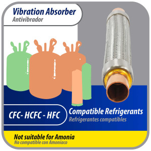 Appli Parts APVE-34 3/4 in Vibration Absorber Eliminator Sweat Connections 10 in Long 450 psi Max working and 3,265 psi Burst pressure