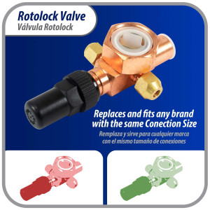 Appli Parts APRV-VA09 Rotolock Valve V09 1-1/4 in x 5/8 in ODF solder connection Universal replacement valve will work for refrigeration and air conditioning systems