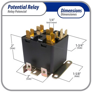 Appli Parts APPR-068 Relay Potencial 068, Voltaje de Bobina 502 V, Recogida Minima 325 V, Recogida Maxima 345 V, Caida Maxima 135 V, 50/60Hz Remplazo universal para refrigeracion y aire acondicionado