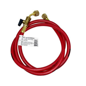 Uniweld H5BVR Manguera Manometro (Rojo) 60 H5BVR con Conector Curvo 45 con Llave de Paso CFC/HCFC/HFC/R410
