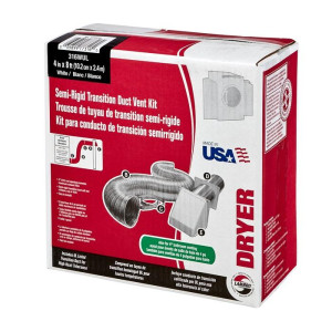 Lambro 1375W-R  Semi-Rigid Transition Duct Preferred Hood Vent Kit 4 inch X 8 ft Replace 316WUL 316W
