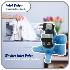 Appli Parts APIV-2112 WH13X10024 inlet water valve for washing machine 2 x 3/4 NPT Inlet 1 x 1/2 outlet 110-120 V 50/60 Hz Universal replacement for General Electric and other brands 